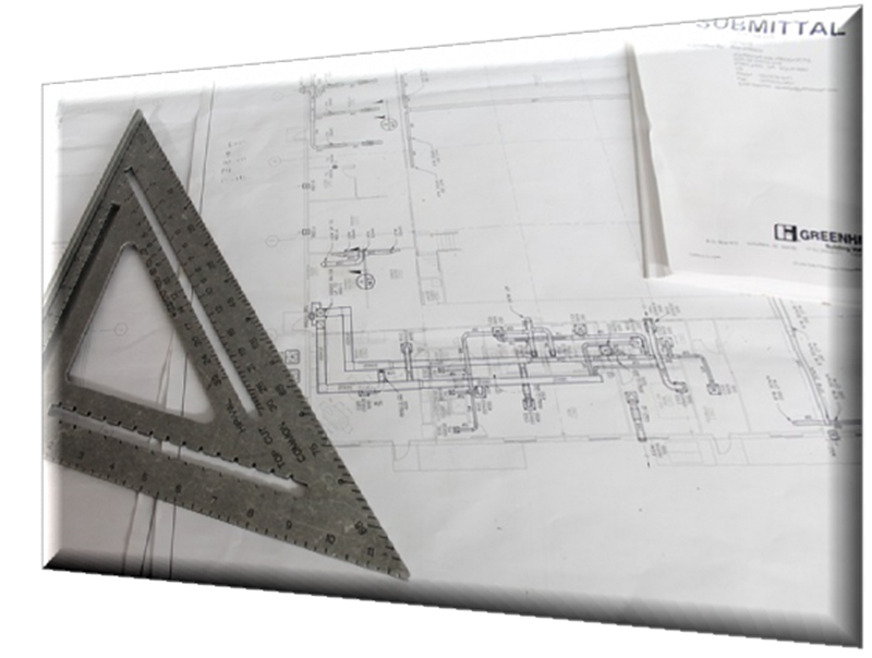 Plans and set square